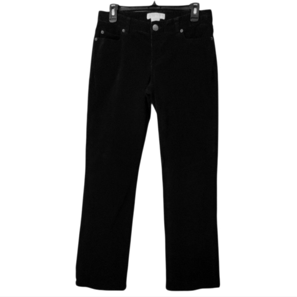 Michael Kors Black Straight Leg Stretch Corduroy Pant Trouser Womens Size 6 - Picture 1 of 8